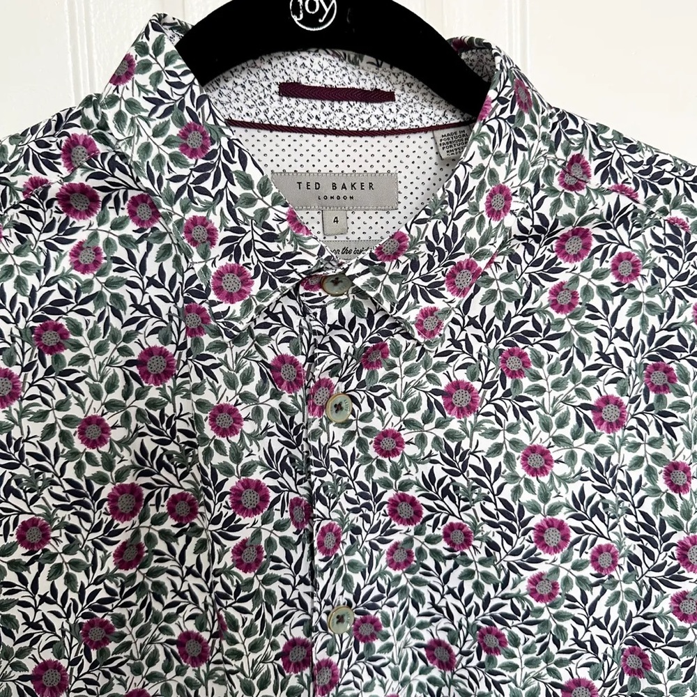 Ted Baker Men’s Floral Button Down Shirt size 4 medium large